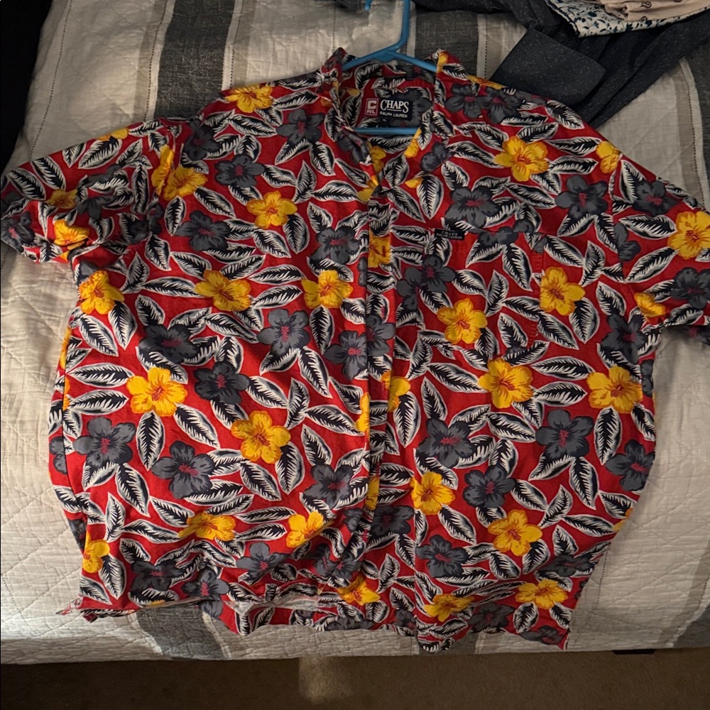 Chaps Red and Yellow Floral Shirt